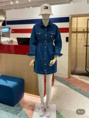 トミー ジーンズ ロング スリーブ デニム ONE PIECE (m サイズ)