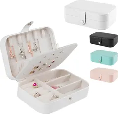 fogman ピアスケース アクセサリーケース ジュエリーボックス 収納 持ち運び コンパクト (ホワイト)