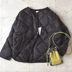 【土日限定価格！】在庫1点のみ//25AW完売品 DOORS アーバンリサーチドアーズ ライトダウンキルトショートブルゾン M チャコール ノーカラー アウター レディース