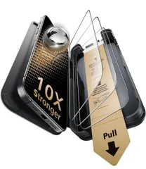 ★【３秒で完成・コーニング™社製】ESR ガラスフィルム iPhone 17 無印/iPhone 16 Pro 用 Corning™製強化ガラス 10倍強化保護 米軍MIL規格 ３枚 AR加工 さらさら (UltraFitトレイ)付きコーニング保護フィルム