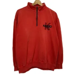 KENZO GOLF　スウェット　長袖　トレーナー　トップス　ハイネック　ハーフジップ　プルオーバー　無地　ワンポイント　ブランドロゴ　刺しゅう　古着