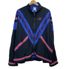 PUMA　ナイロンジャンパー　80s-90s vintage　80年代-90年代　ブルゾン　アウター　ハイネック　フルジップ　ワンポイント　ブランドロゴ　刺しゅう　スポーツ　古着