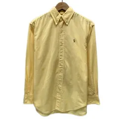RALPH LAUREN　プレーンシャツ　長袖　シャツ　トップス　無地　レギュラーカラー　ワンポイント　ブランドロゴ　スモールポニー　刺しゅう　古着