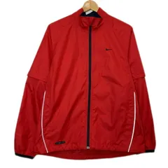 NIKE　ナイロンジャンパー　ウインドブレーカー　アウター　ハイネック　フルジップ　2Way　袖取り外し可能　ワンポイント　ブランドロゴ　スウッシュ　刺しゅう　CLIMA-FIT　スポーツ　古着