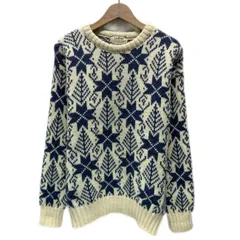 L.L.Bean　セーター　80's-90s vintage　90年代　長袖　ニット　トップス　クルーネック　Uネック　総柄　ノルディック柄　USA製　アウトドア　古着