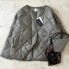 【本日限定価格！】25AWタグ付未使用//URBAN RESEARCH DOORS アーバンリサーチドアーズ ライトダウンキルトショートブルゾン M カーキ ノーカラー アウター レディース