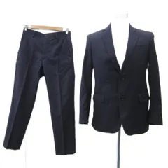 ポロ ラルフローレン POLO RALPH LAUREN スーツ セットアップ 上下 テーラードジャケット シングルボタン ミドル丈 スラックスパンツ ストライプ柄 ロング丈 36 S ネイビー 紺 /YS15 ■GY61