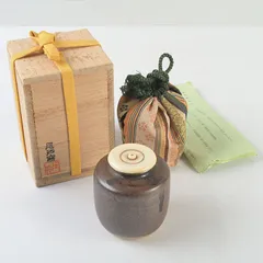茶道具　尾戸焼　土居庄次作　肩衝茶入　仕覆付　共箱　V　5582 2026年最新】尾戸 庄次の人気アイテム - メルカリ