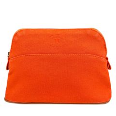 HERMES ボリードポーチ オレンジ キャンバス - メルカリ