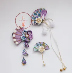 和風ヘアクリップ 3点セット