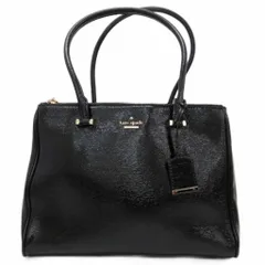 ケイトスペード KATE SPADE トートバッグ パテントレザー ゴールド金具 ドット裏地 黒 ブラック