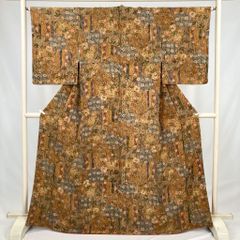 ZY-739 単衣 しょうざん 花柄 しつけ糸 残布 バチ衿 お洒落 美品 ZY-
