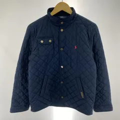 【中古】RALPH LAUREN 赤ポニー キルティングジャケット サイズL ネイビー ラルフローレン[91]