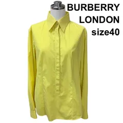 ◇ バーバリーロンドン BURBERRY LONDON シャツ 長袖 ハーフブラケット スタンダード ブラウス 黄色 綿 40 M～L 11号 レディース H5Z066