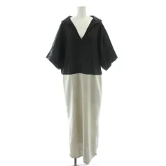 ノーブル NOBLE ワンピース ロング 半袖 黒 ブラック ベージュ 切替 /AP