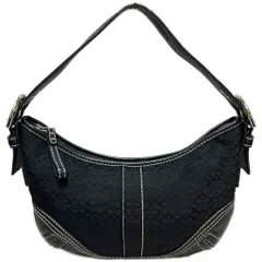 COACH コーチ ショルダーバッグ ワンショルダー ハーフムーン ミニシグネチャー ブラック キャンバス ソーホー 2154