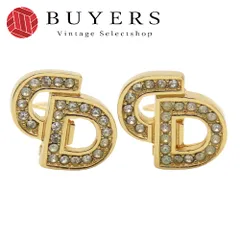 【中古】 クリスチャンディオール イヤリング CDロゴ メタル ラインストーン ゴールド メッキ GP アクセサリー レディース 女性 Christian Dior