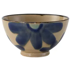 波佐見焼 茶碗 直径約11cm 花音 ブルー 電子レンジ可 食洗器対応 1