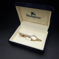 美品 Burberrys バーバリーズ ネクタイピン ゴールドカラー ホースロゴ ロゴモチーフ シェル調 ヴィンテージ 箱付き ギフト プレゼント 贈り物 成人式