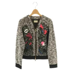 ヴェロフォンナ Re.Verofonna ツイードジャケット ノーカラー 38 白 黒 /NR ■OS