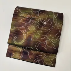 名古屋帯 美しい花 グラデーション 九寸 正絹 MA-2501