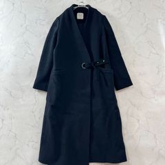 美品】ユナイテッドトウキョウ ノーカラーコート ベルト ウール ロング 