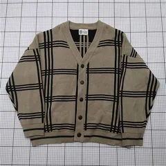 ◇ ⊇ 【ブルーバケット BLUE BUCKET】ベージュ系チェック柄カーディガン メンズ Mサイズ E  【1509190003703】