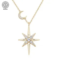 【センスが宿る一本】 モアサナイトネックレス／S925／18Kゴールドメッキ／GRA証明書付き／星・月デザイン／レディース／人気デザイン／華奢ネックレス／プレゼント／普段使い／重ね付けにも◎