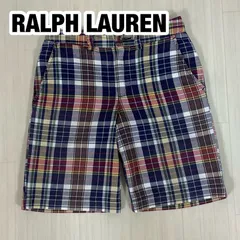 POLO RALPH LAUREN ポロラルフローレン ショートパンツ ハーフパンツ サイズ8 マドラスチェック 140cm 刺繍ポニー 総丈41.5cm ウエスト58cm 股上22.5cm 股下20.5cm 裾幅22cm【古着】