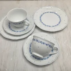 12 S00782 Noritake ノリタケ 花柄 コーヒー＆ソーサー プレートブルーパレス 2客揃 デザート皿  洋食器