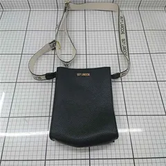 ◇ Θ 【ギ・ラロッシュ Guy Laroche】レザー ショルダーバッグ ブラック系 ロゴストラップ レディース E  【1509190049244】