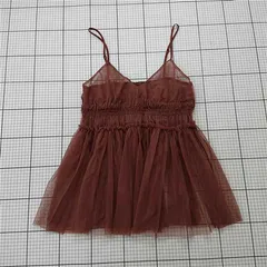 ◇ ⊂ mystic ミスティック キャミソールチュールトップス ブラウン系 F レディース E  【1510290000011】