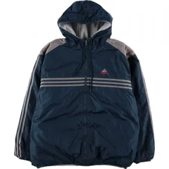 古着 80~90年代 アディダス adidas リバーシブル バックロゴ 中綿パーカー パファージャケット メンズXL相当 ヴィンテージ/eaa598584