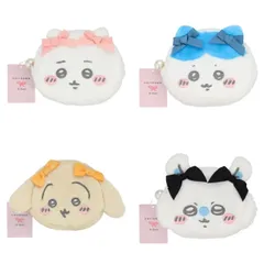 ちいかわリボンコスメシリーズ ダイカットフェイスポーチ ちいかわ ハチワレ うさぎ モモンガ フェイスパウダー フェイスブラシ チークブラシ アイシャドウブラシ アイブロウブラシ