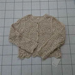 ◇ Θ 未使用 ブルーイースト BLUE EAST 542213-3812 クロシェ編みカーディガン ベージュ系 M レディース E  【1510290000486】