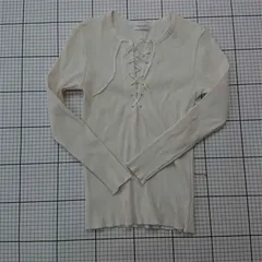 ◇ ⊇ ビューティ＆ユース ユナイテッドアローズ レースアップリブカットソー 長袖 アイボリー系 レディース E  【1510290001162】