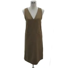 ロッソ ROSSO アーバンリサーチ ジャンパースカート ワンピース ミモレ丈 Vネック 36 茶 ブラウン /MA8 ■GY58