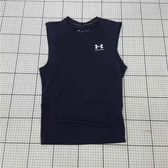 ◇ ⊂ アンダーアーマー UNDER ARMOUR ヒートギア コンプレッション ノースリーブ メンズ LG ネイビー系 E  【1511060029485】