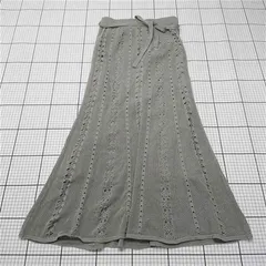 ◇ Θ ミッシュマッシュ MISCH MASCH ニットロングスカート M グレー系 レディース E  【1511060033314】