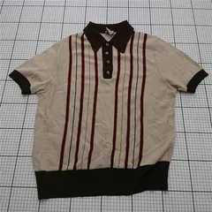 ◇ ⊂ セントマイケル St Michael 537/5853 半袖ニットポロシャツ ベージュ系 メンズ E  【1511100007060】