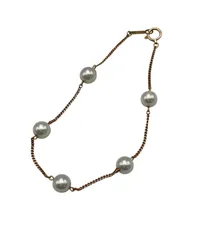 K18 6mmパール ブレスレット レディース 5珠 中古 D4