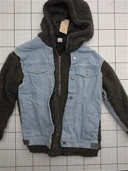 ◇ ⊇ シンヤリ XINYALI デニム切替ボアジャケット フード付き Sサイズ メンズ E  【1511100009088】