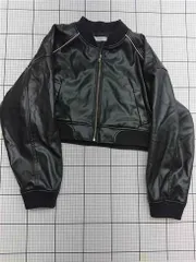 ◇ ⊇ ページボーイ PAGEBOY フェイクレザー ショートブルゾン PB370059TS ブラック系 レディース E  【1511100010909】