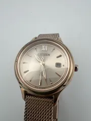 ■ CITIZEN シチズン エコ・ドライブ レディース腕時計 ローズゴールド メッシュベルト デイト付き 日本製