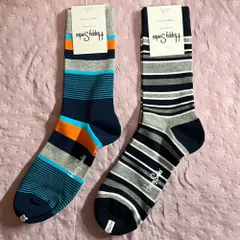セール！【18】Happy socks  2足ギフトセット　ボーダーセット　　26〜29.5cm 大きいサイズ　メンズ　ハッピーソックス