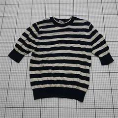 ◇ ⊂ 【イエナ IENA】ボーダー ニット 半袖セーター ネイビー系 レディース 日本サイズM E  【1511100014822】