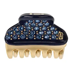アレクサンドル ドゥ パリ ALEXANDRE DE PARIS クリップ ICC45-14339-04 MARM5 VENDOME CLIP ヴァンドーム Sサイズ スワロフスキークリスタル 髪留め レディース ネイビー＋ゴールド
