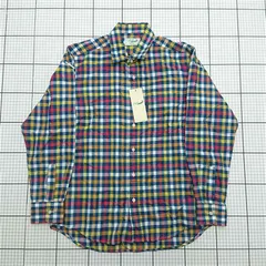 ◇ ⊂ クロコダイル Crocodile 1601-28100 チェック柄長袖シャツ Mサイズ メンズ E  【1511100015331】