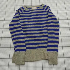 ◇ ⊇ ナチュラルランドリー NATURAL LAUNDRY ボーダーニットセーター グレー系ブルー系 レディース E  【1511110024088】
