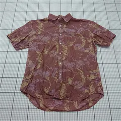 ◇ ⊂ センスオブプレイス SENSE OF PLACE AA05-13B034 総柄半袖シャツ Mサイズ メンズ ブラウン系 E  【1511110044147】